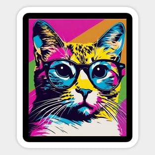Cat With Glasses Sticker